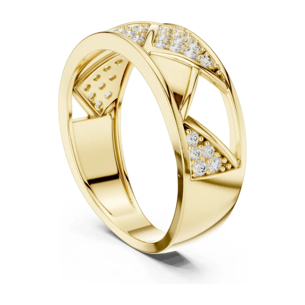 Pavé Triangle Cutout Band