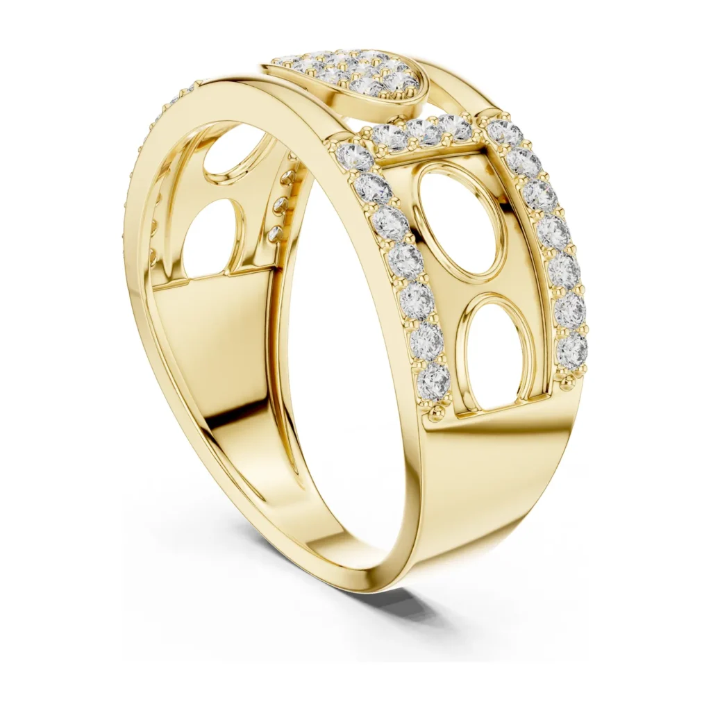 Oval Cutout Pavé Band