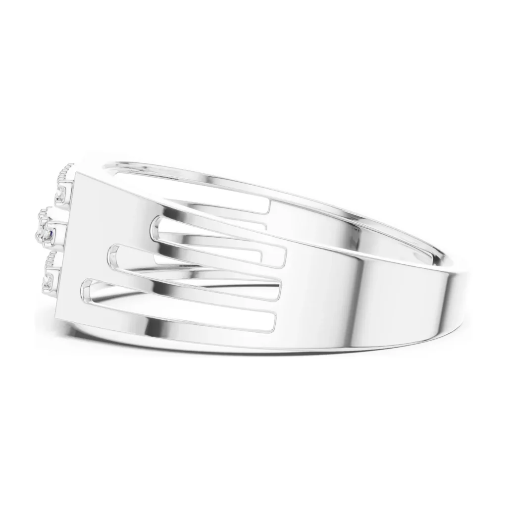 Pavé Bar Signet with Slotted Band — photo 7