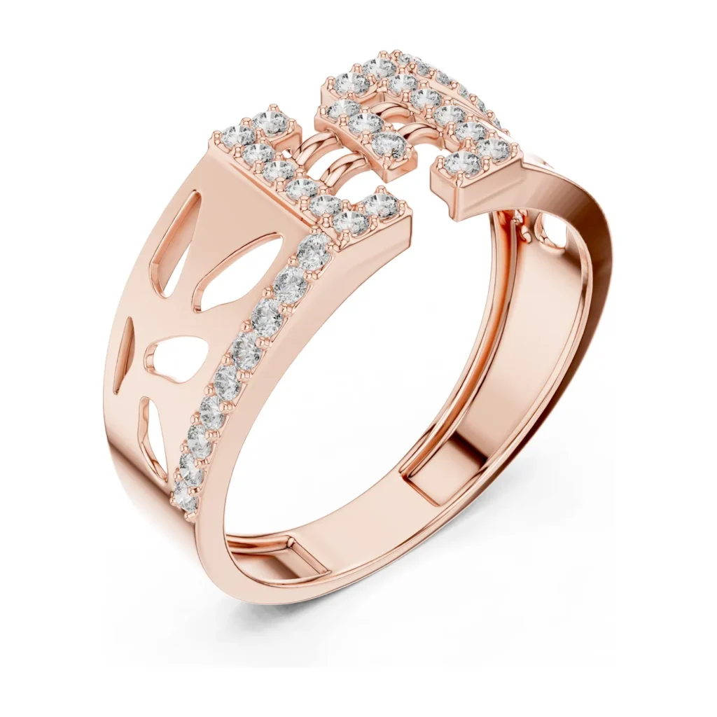Petal Cutout Pavé Signet — photo 10