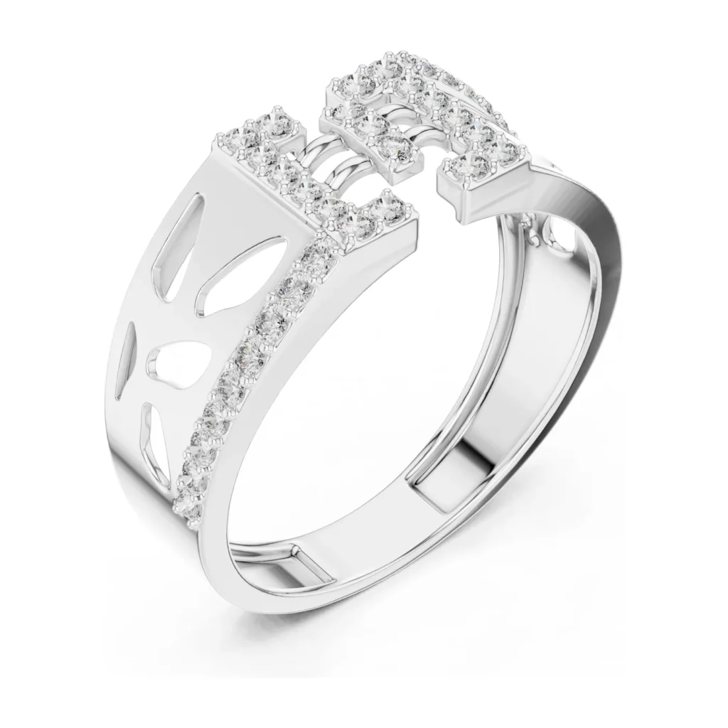 Petal Cutout Pavé Signet — photo 6