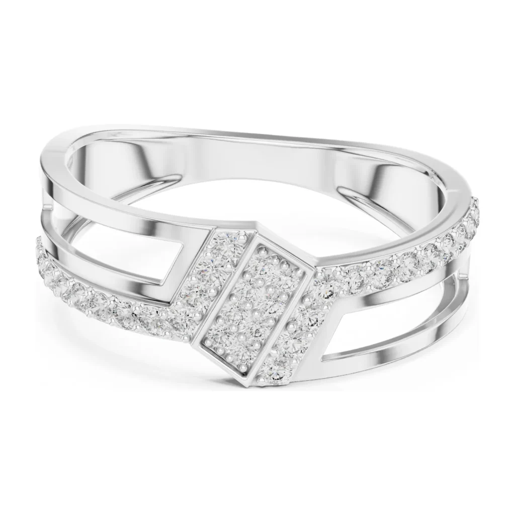 Chevron Pavé Signet Ring — photo 8