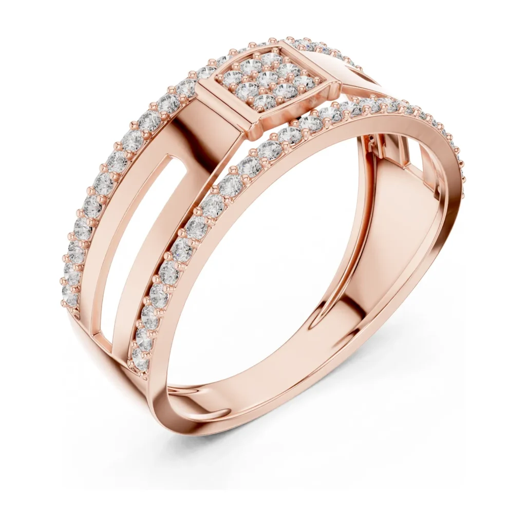Square Pavé Split Band Ring — photo 10