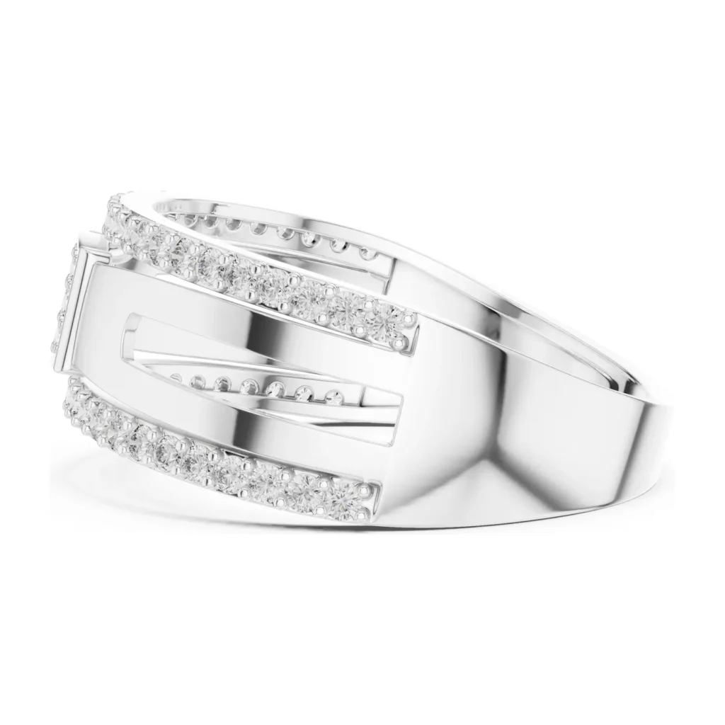 Square Pavé Split Band Ring — photo 7