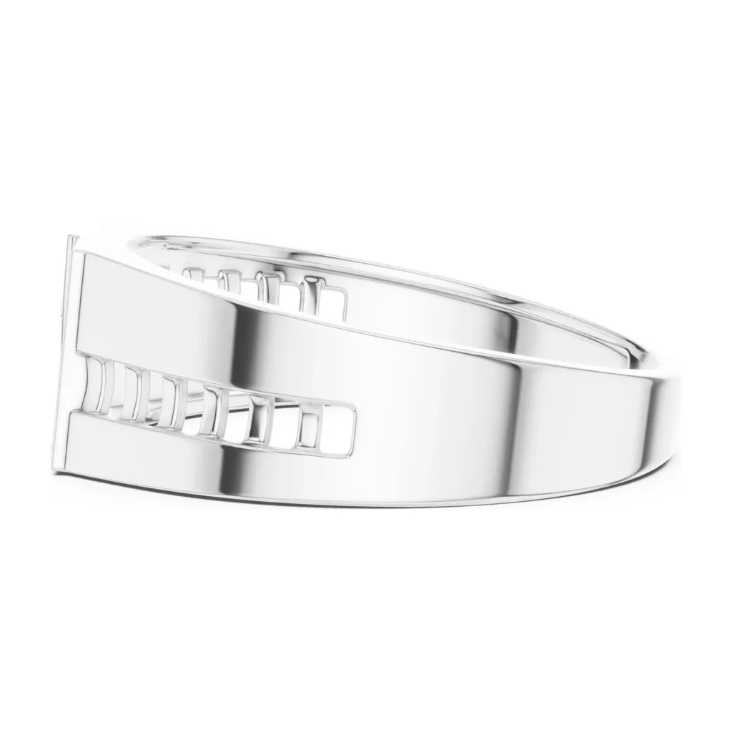 Pavé Square Signet with Pierced Band — photo 7