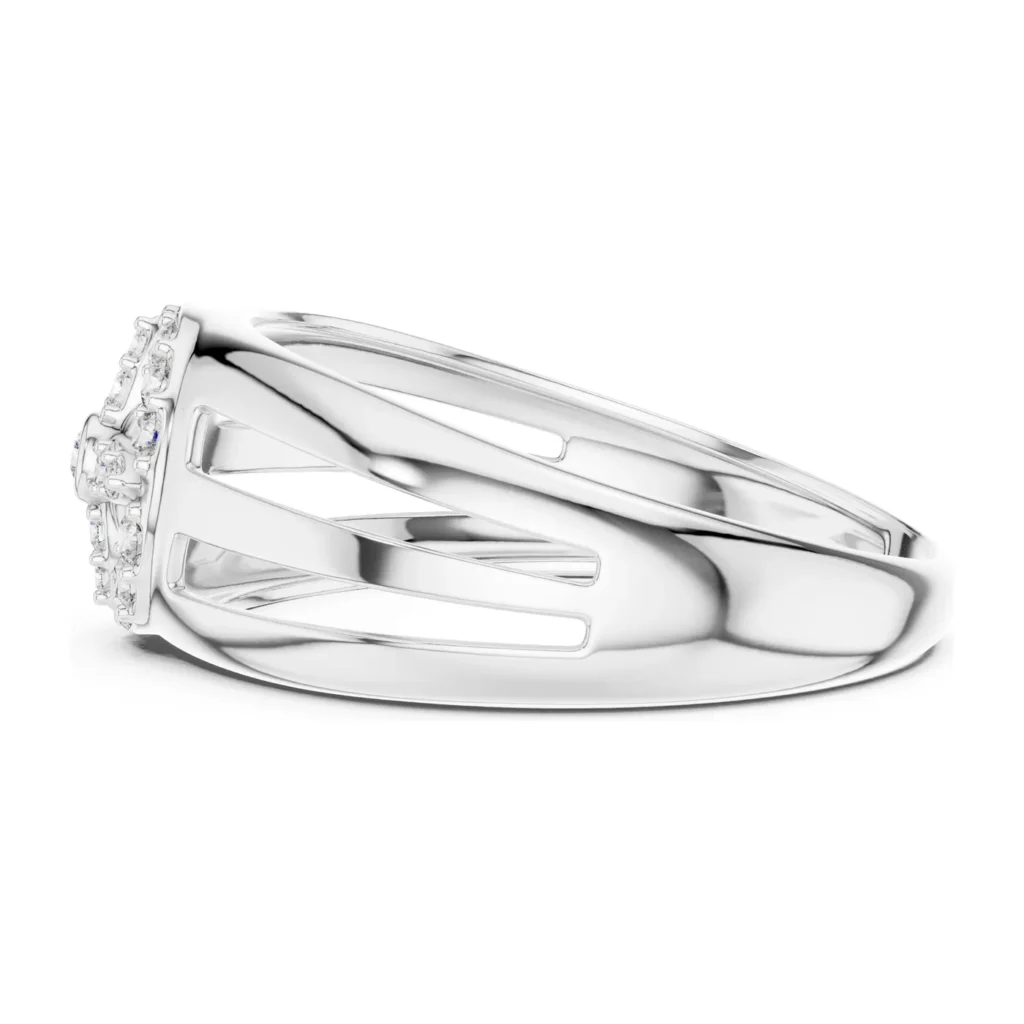 Pavé Flower Disc Split-Shank Ring — photo 7
