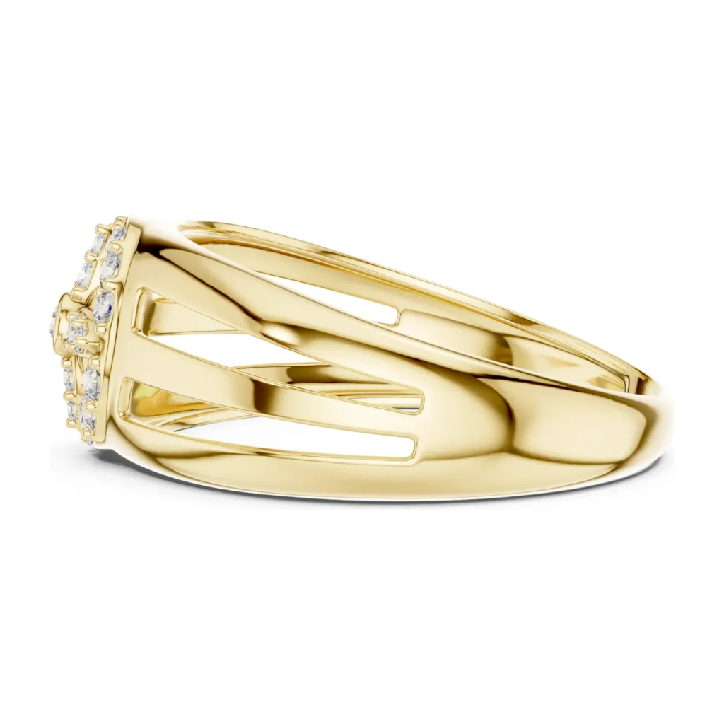 Pavé Flower Disc Split-Shank Ring — photo 3