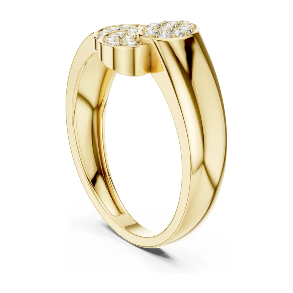 Pavé Double-Disc Signet Ring