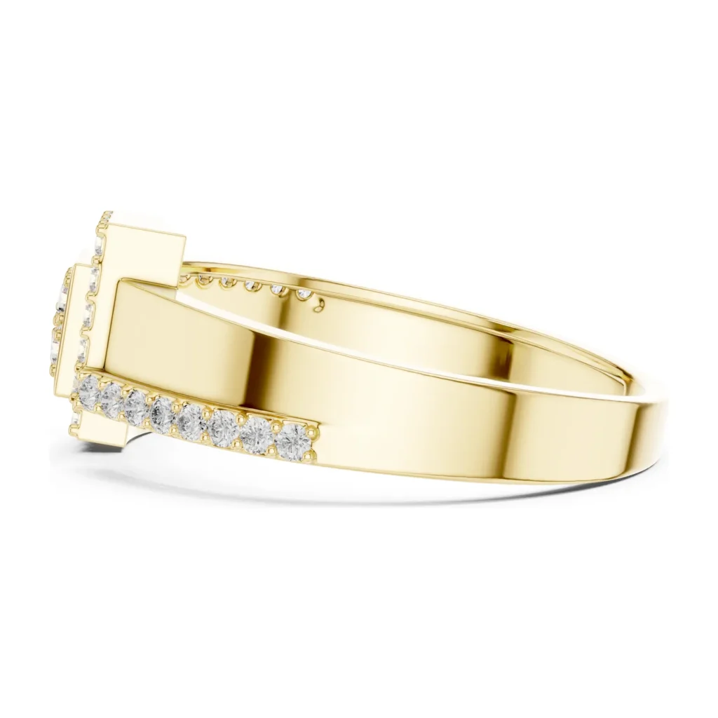 Pavé Square Halo Bypass Ring — photo 3