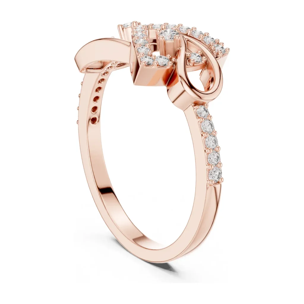 Pavé Heart Knot Fashion Ring — photo 9