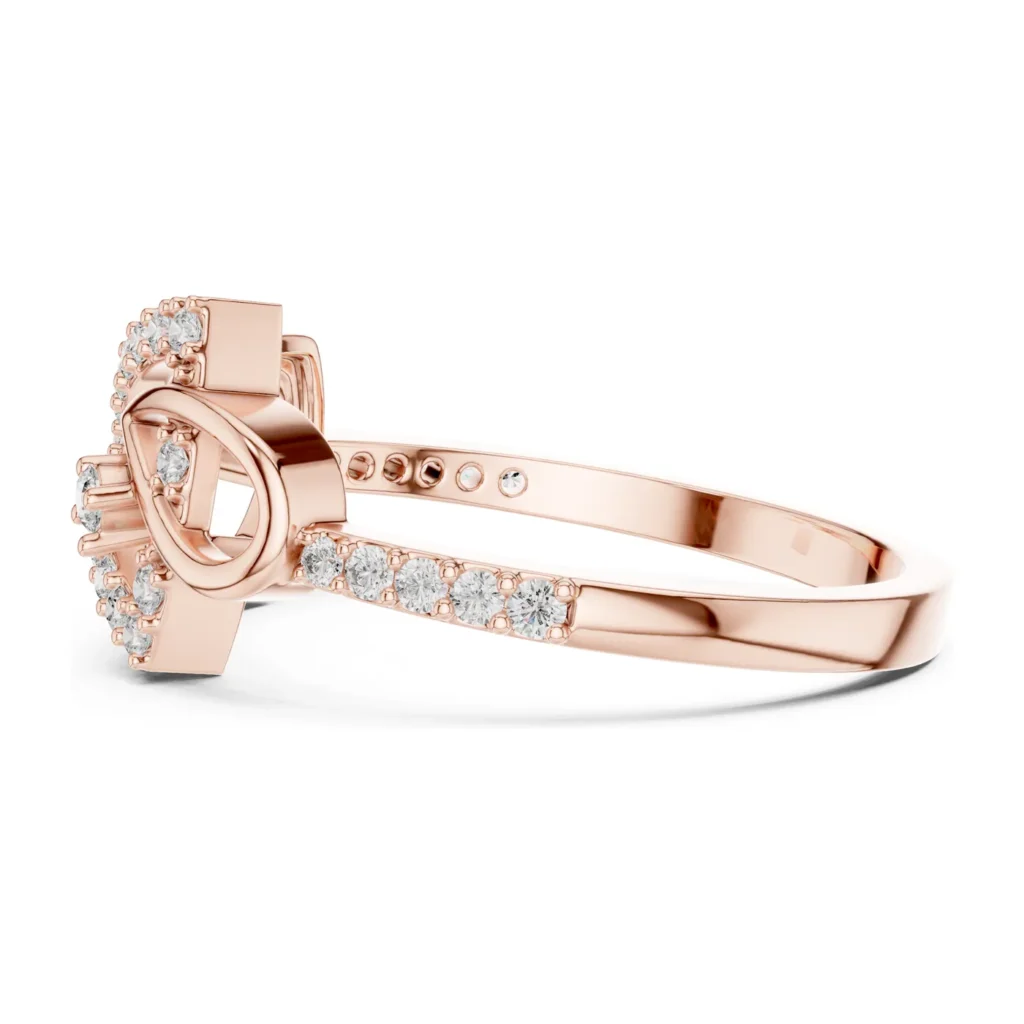 Pavé Heart Knot Fashion Ring — photo 11