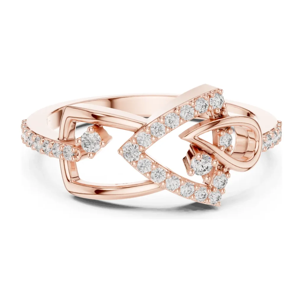 Pavé Heart Knot Fashion Ring — photo 12