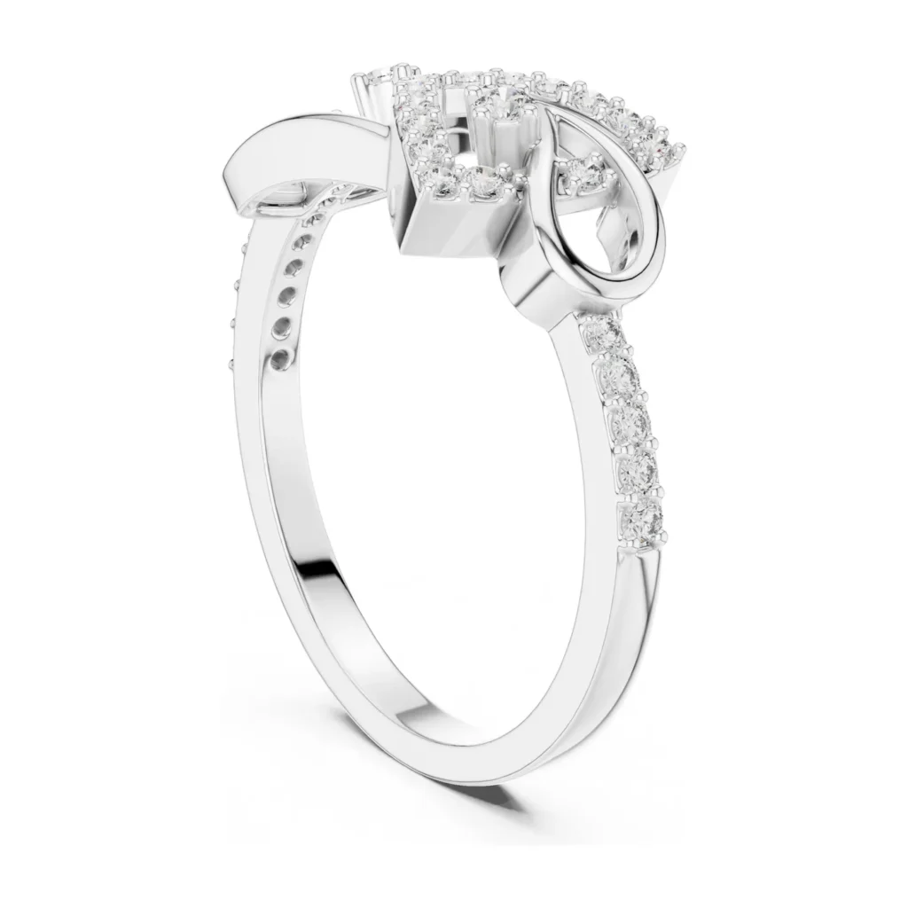 Pavé Heart Knot Fashion Ring — photo 5