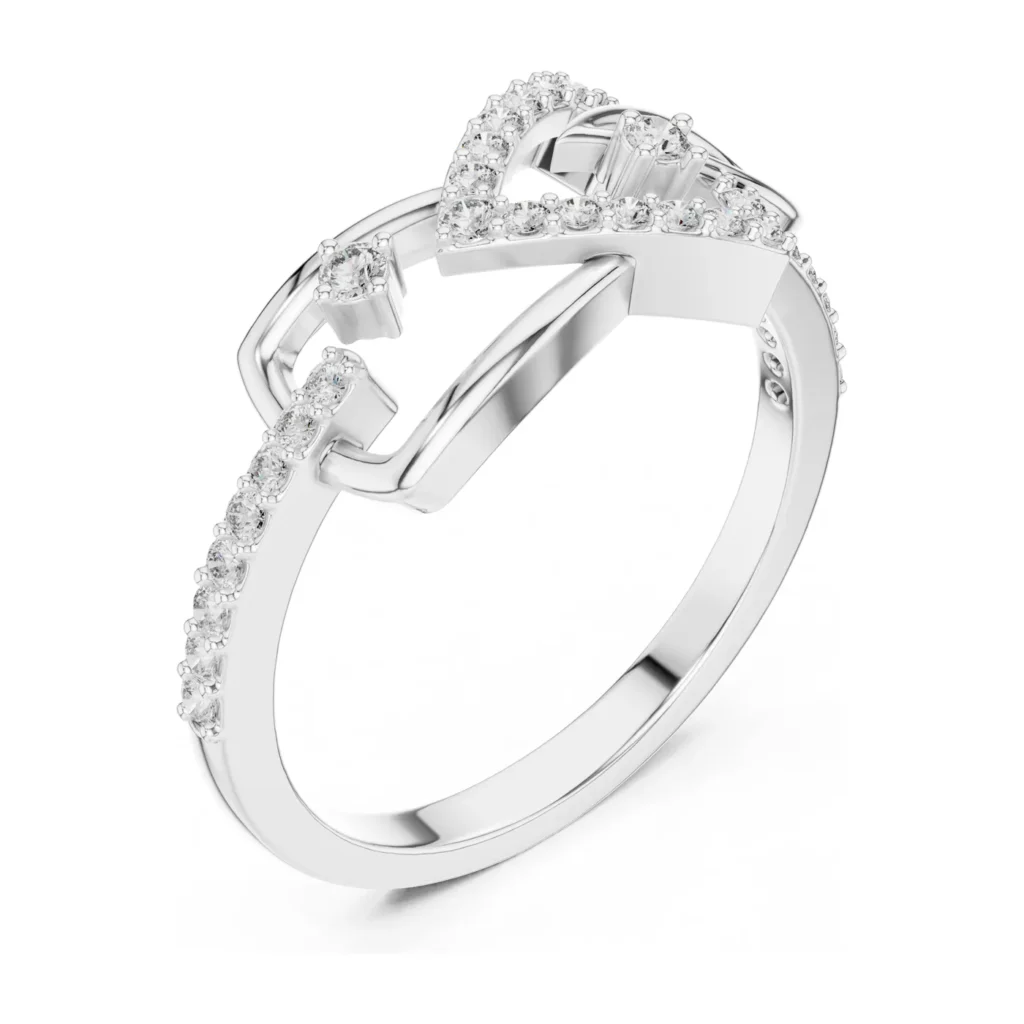 Pavé Heart Knot Fashion Ring — photo 6
