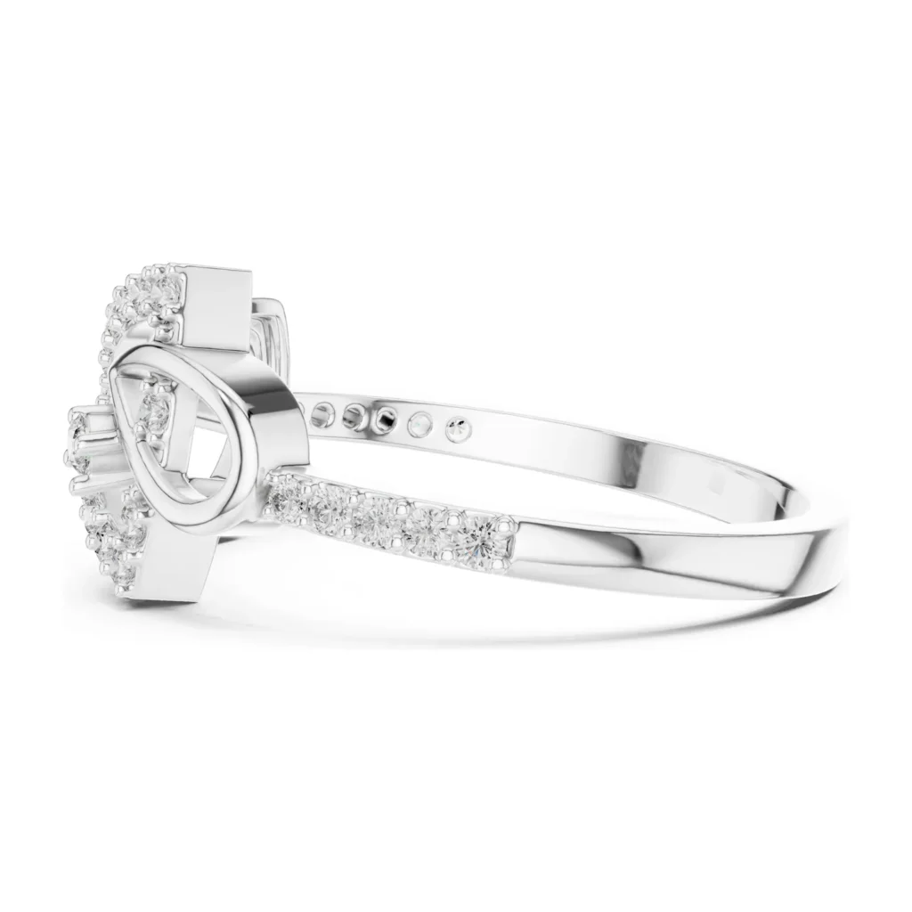 Pavé Heart Knot Fashion Ring — photo 7