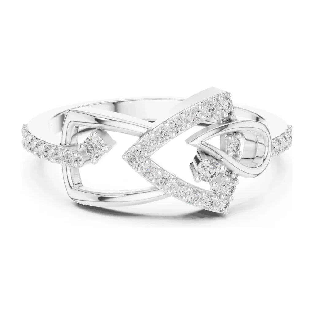 Pavé Heart Knot Fashion Ring — photo 8