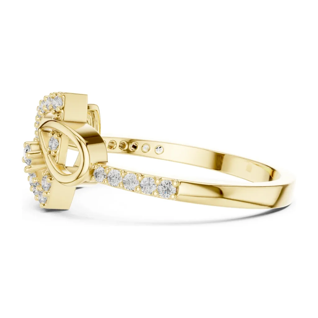 Pavé Heart Knot Fashion Ring — photo 3