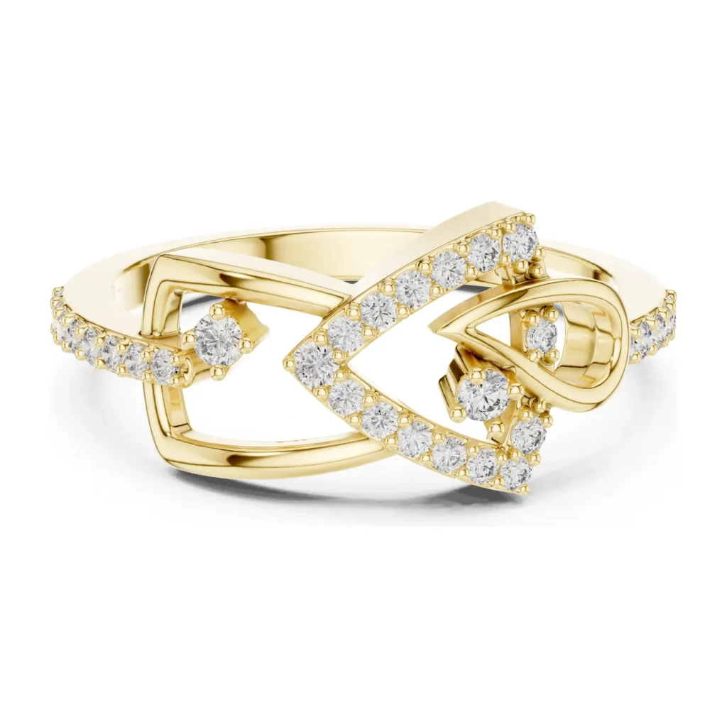 Pavé Heart Knot Fashion Ring — photo 4