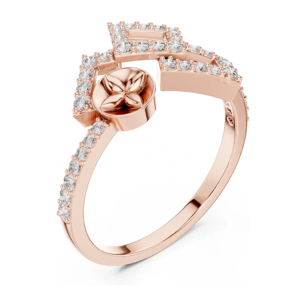 Pavé Quatrefoil Square Ring — photo 10