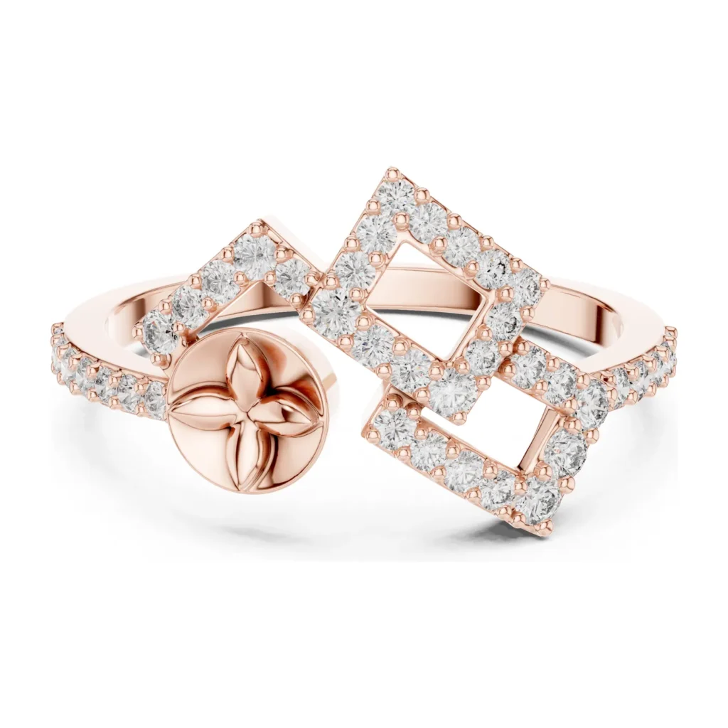 Pavé Quatrefoil Square Ring — photo 12