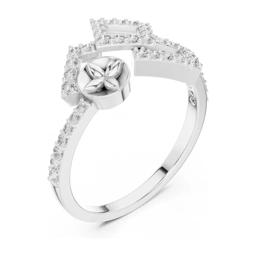 Pavé Quatrefoil Square Ring — photo 6