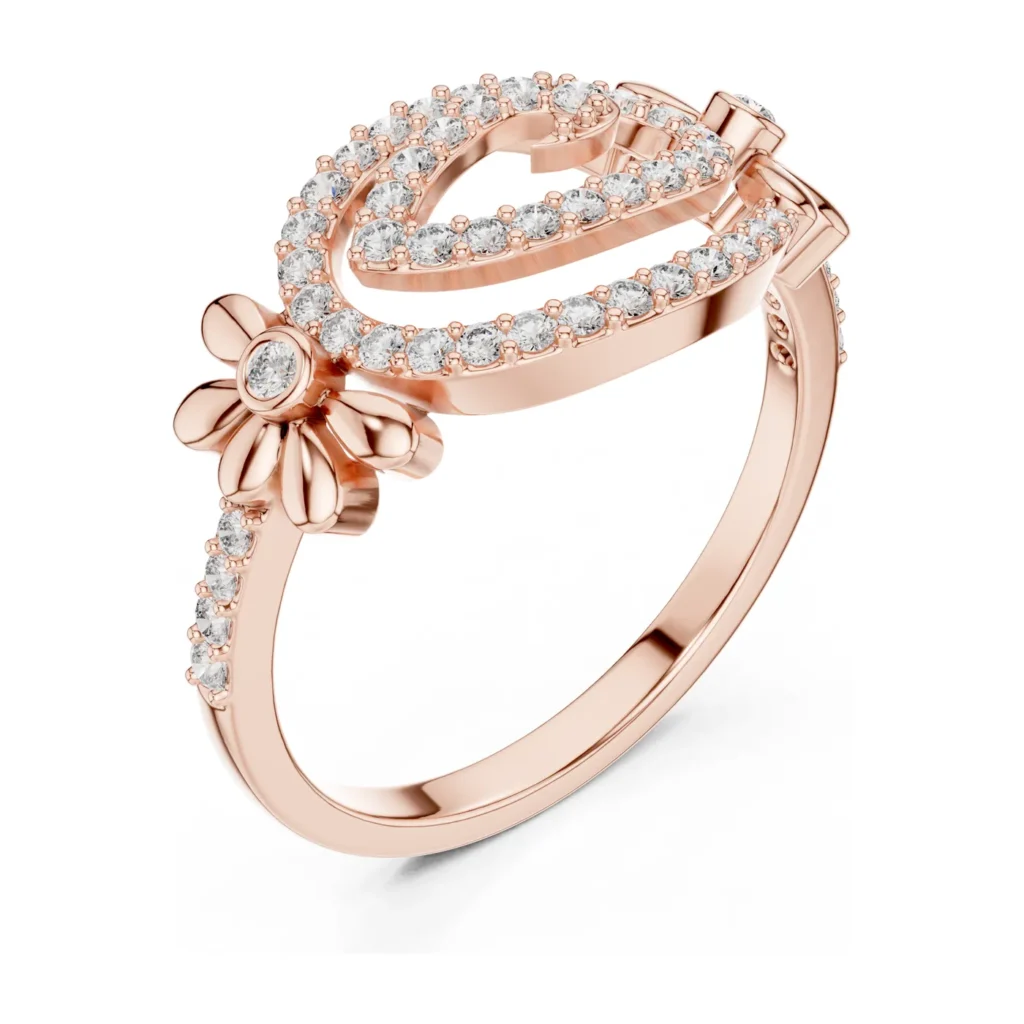 Pavé Heart & Flower Ring — photo 10