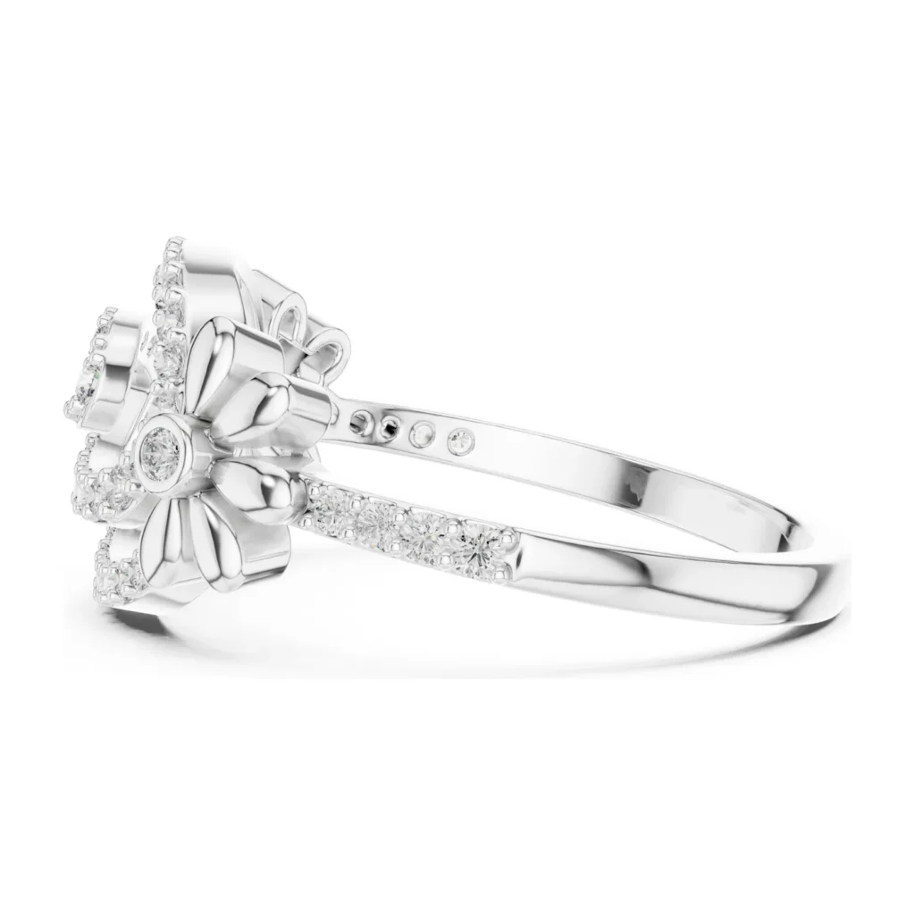 Pavé Heart & Flower Ring — photo 7