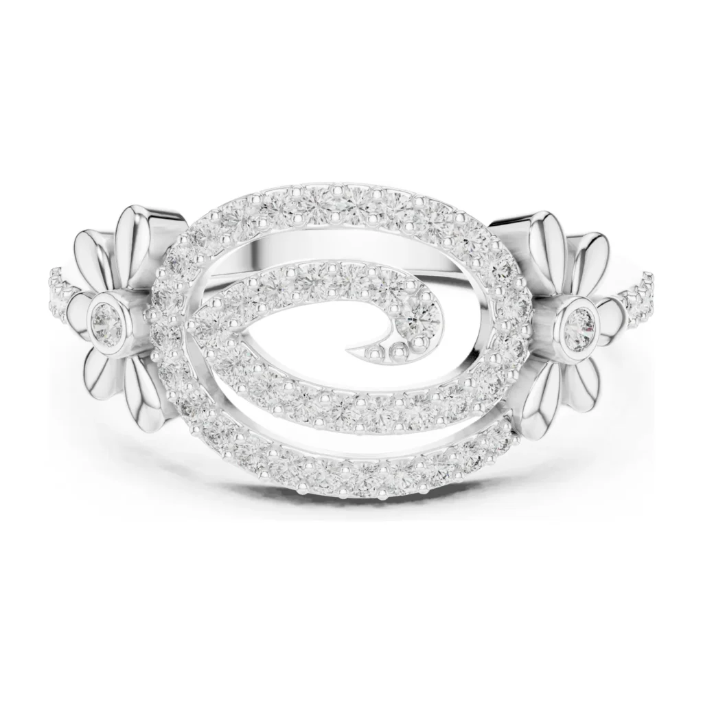 Pavé Heart & Flower Ring — photo 8