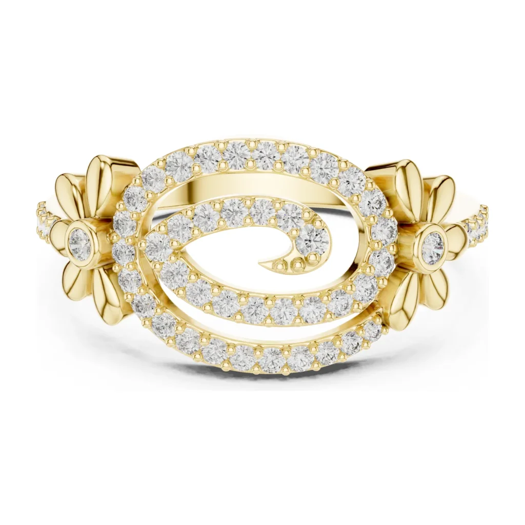 Pavé Heart & Flower Ring — photo 4