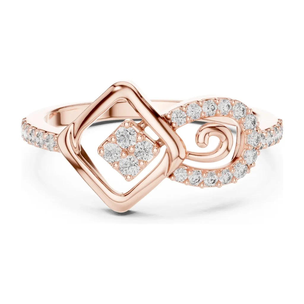 Pavé Open Square Bypass Ring — photo 12
