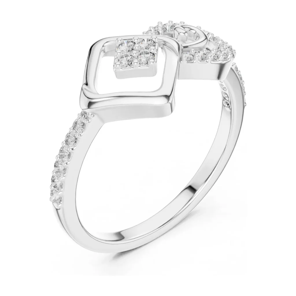 Pavé Open Square Bypass Ring — photo 6
