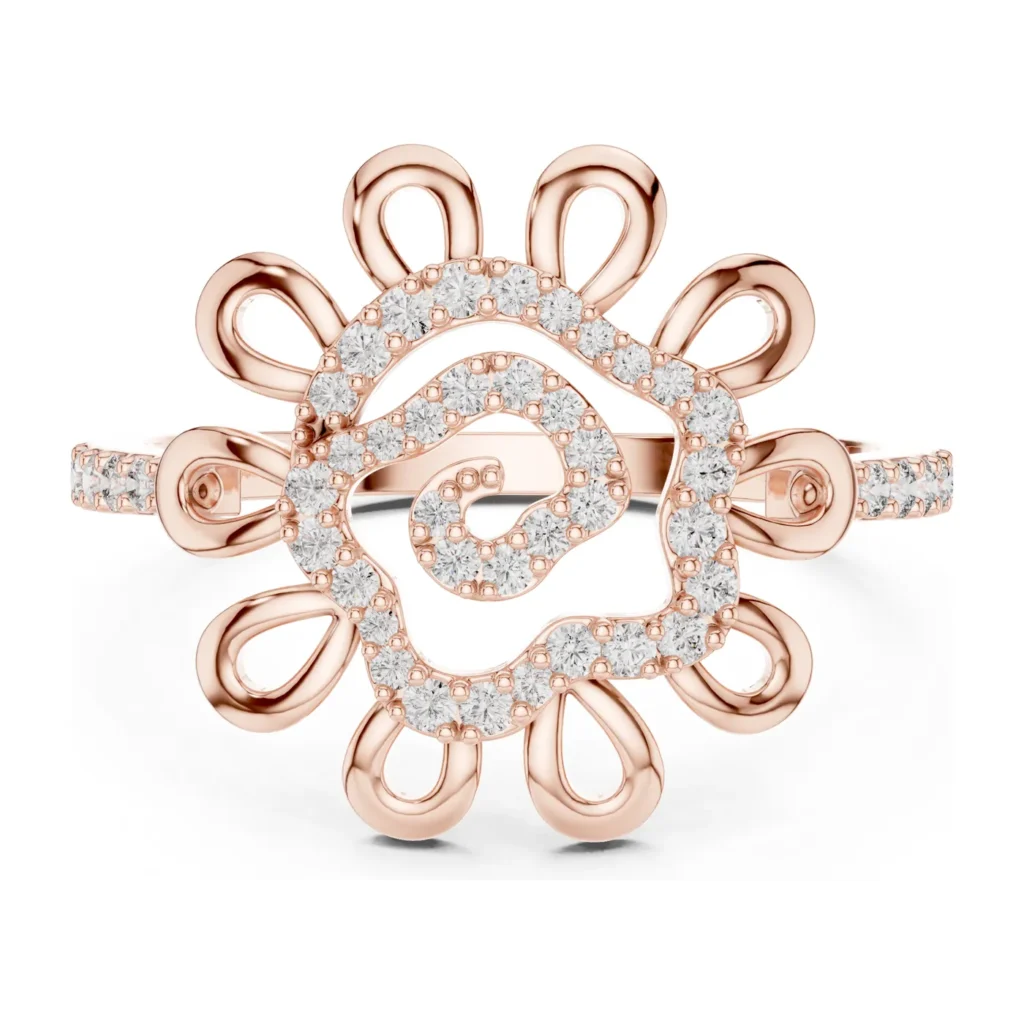 Pavé Daisy Halo Ring — photo 12