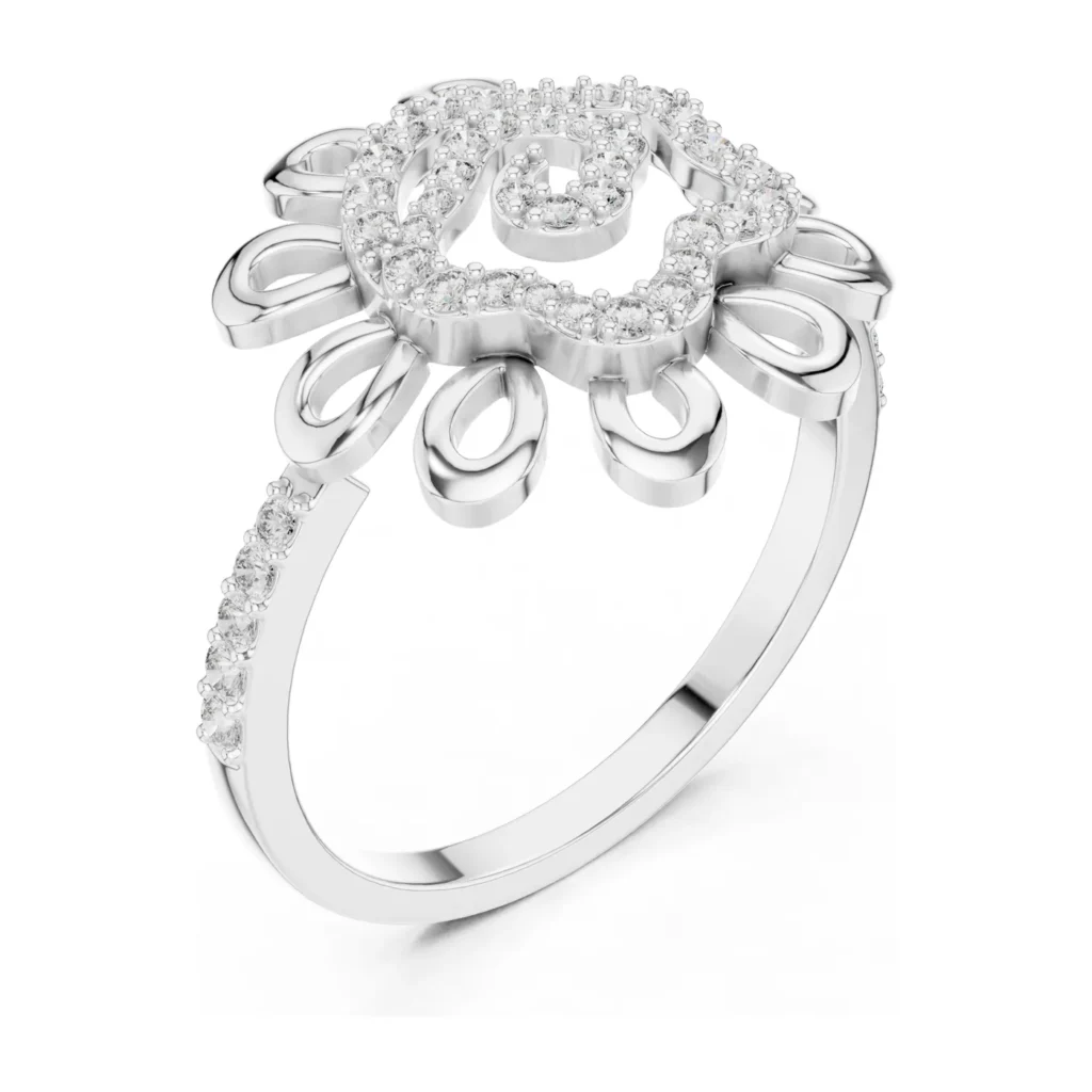 Pavé Daisy Halo Ring — photo 6