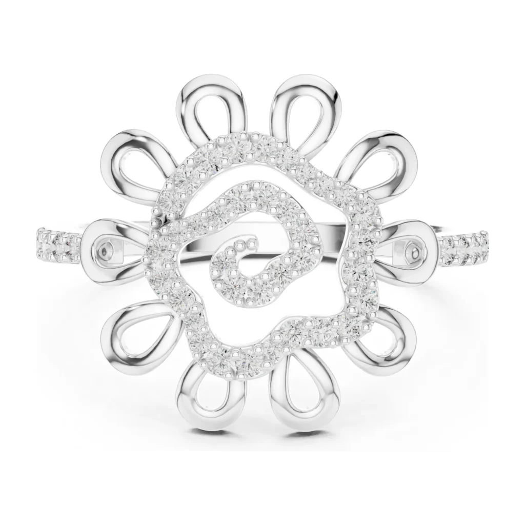 Pavé Daisy Halo Ring — photo 8