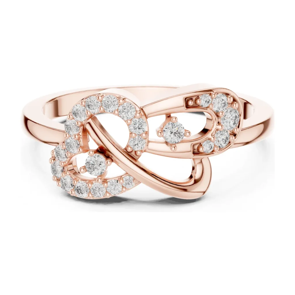 Pavé Heart Link Ring — photo 12
