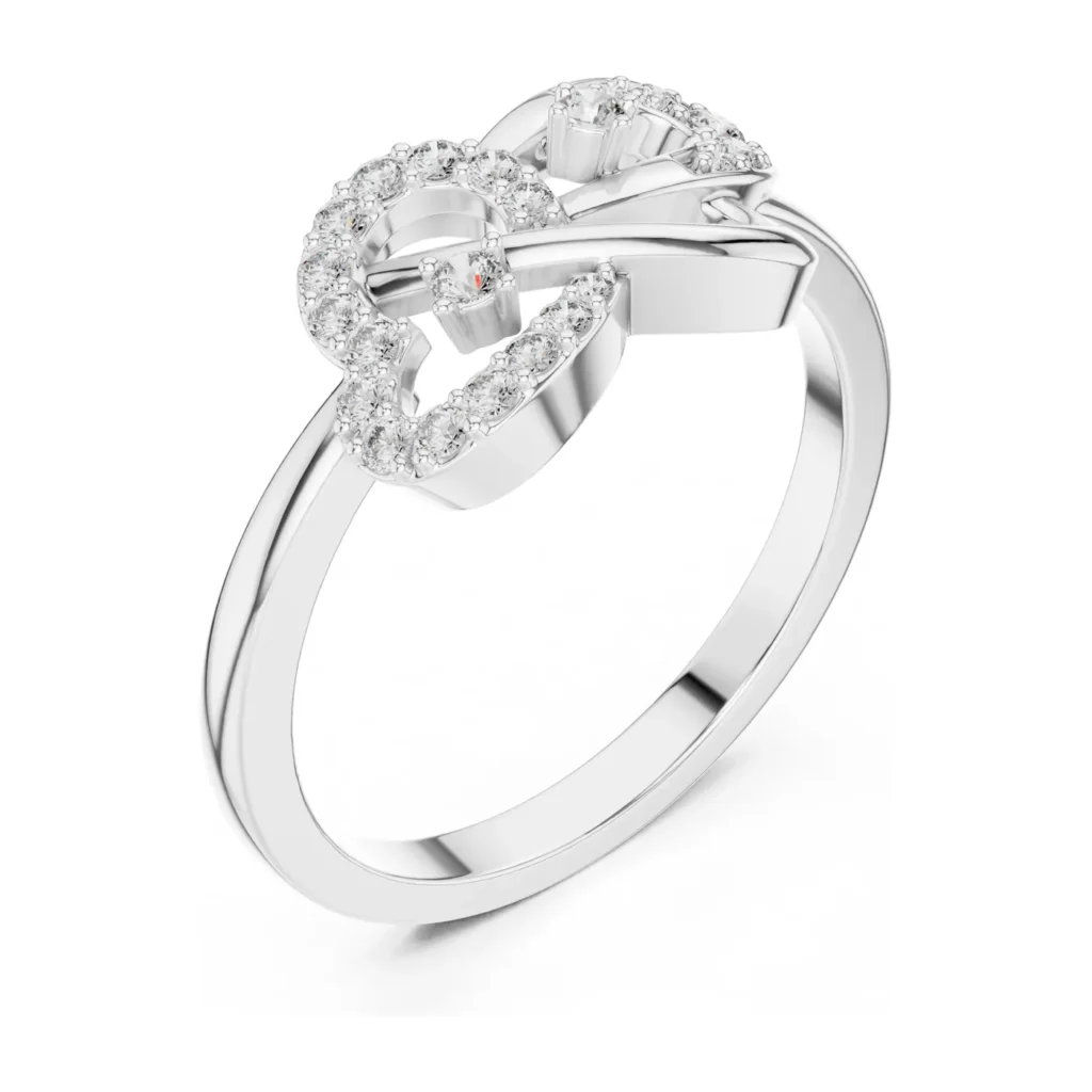 Pavé Heart Link Ring — photo 6