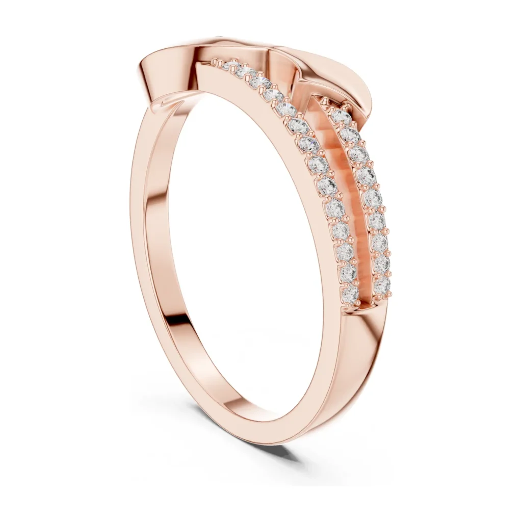 Pavé Ribbon Wave Ring — photo 5