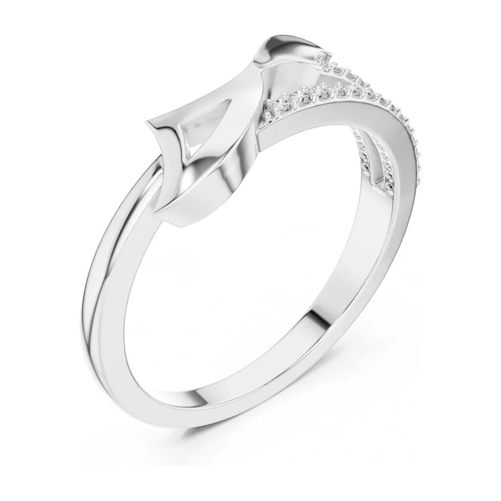 Pavé Ribbon Wave Ring — photo 4