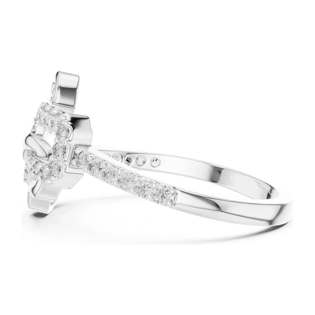 Pavé Double Heart Knot Ring — photo 7