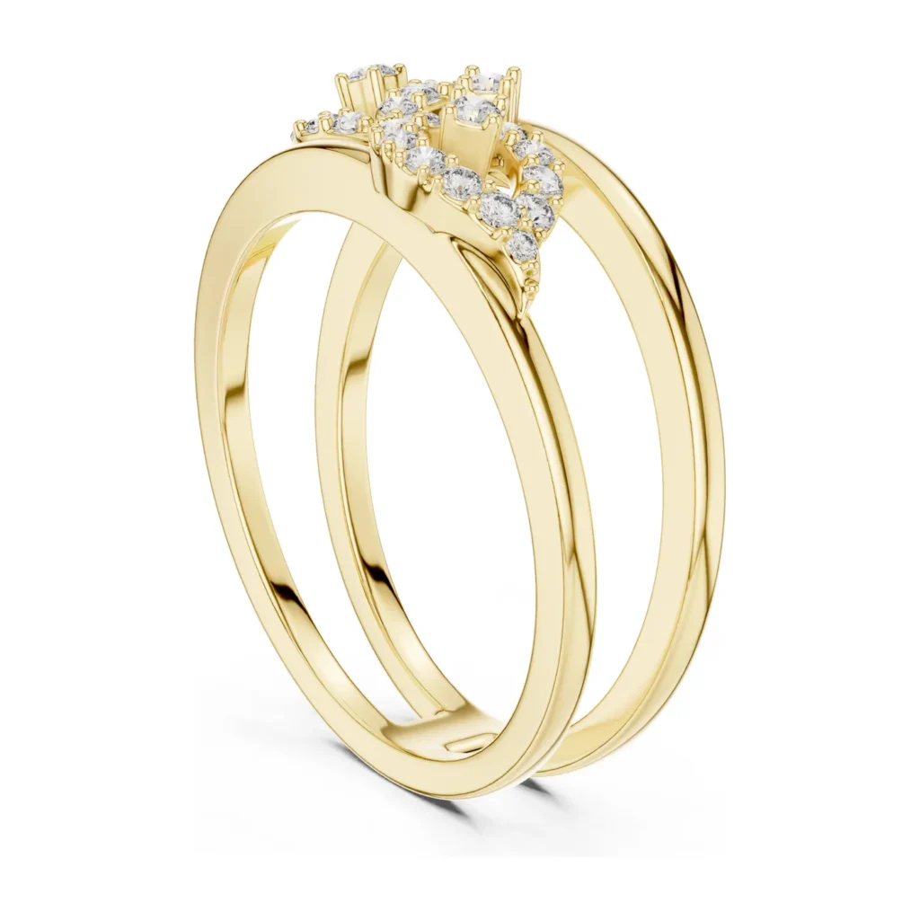 Double-Band Pavé Swirl Ring