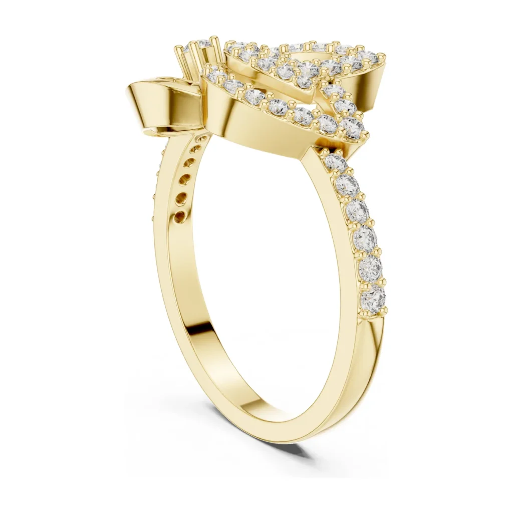 Pavé Heart Rosette Ring