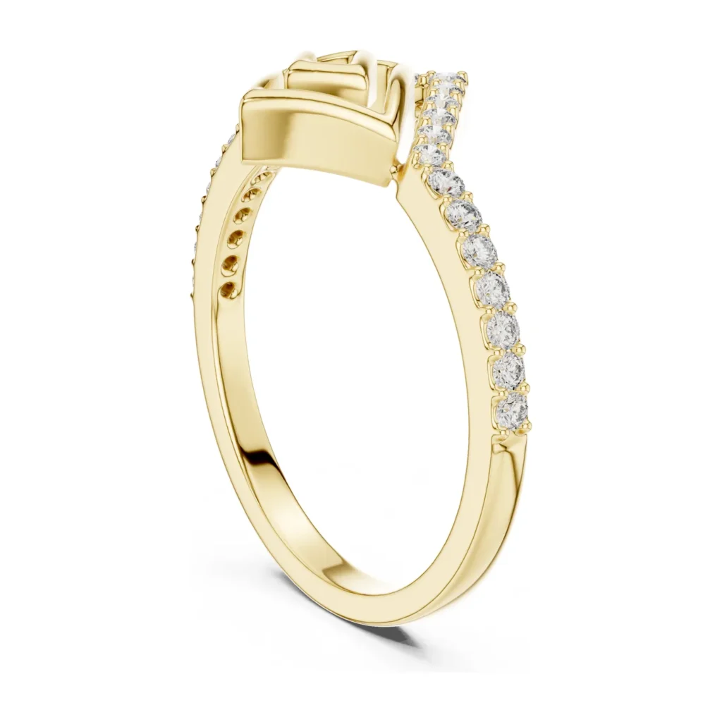 Pavé Wrap Ring with Gold Square