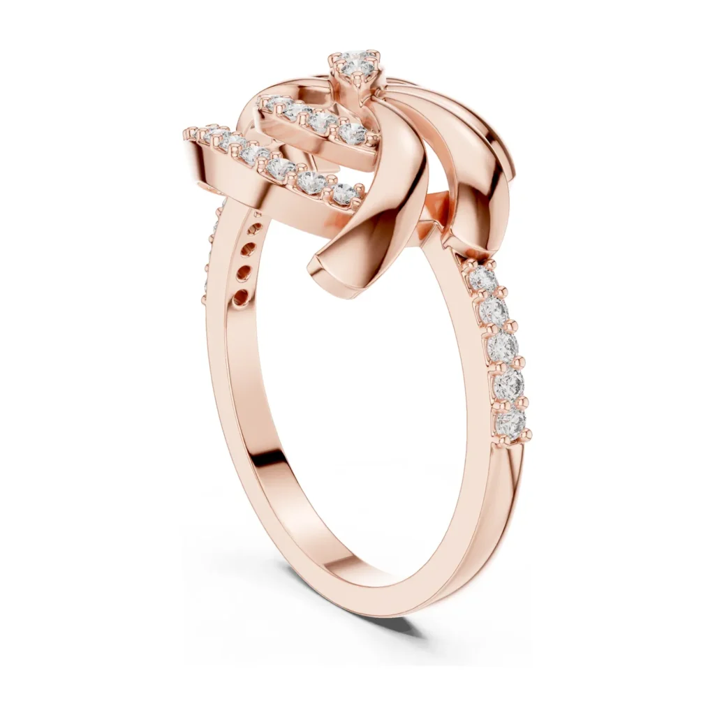 Pavé Bow & Leaf Ring — photo 9