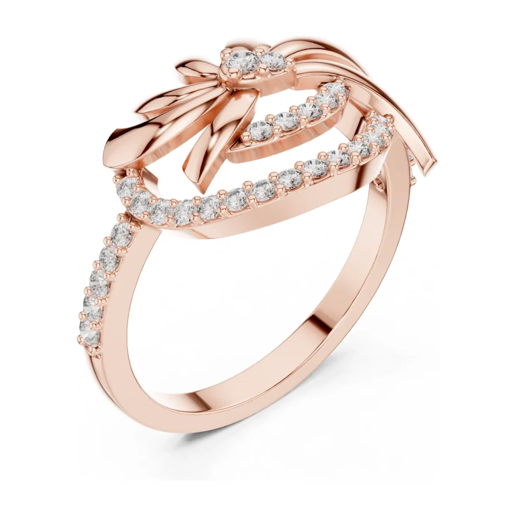 Pavé Bow & Leaf Ring — photo 10