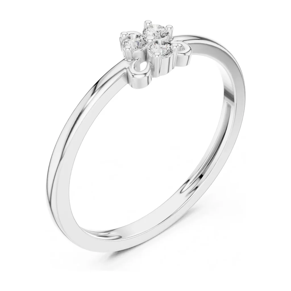 Petite Three-Stone Cluster Ring — photo 6
