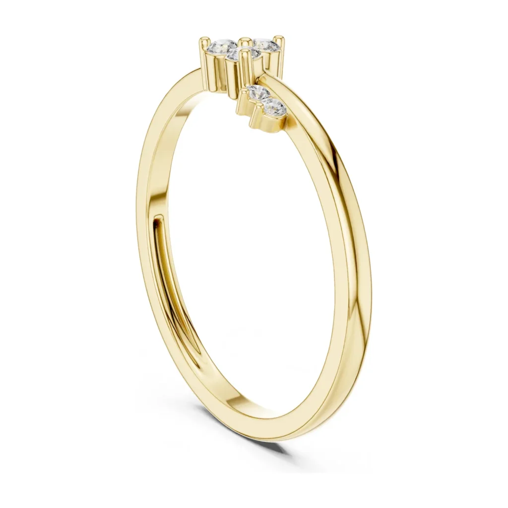 Scattered Diamond Wave Ring