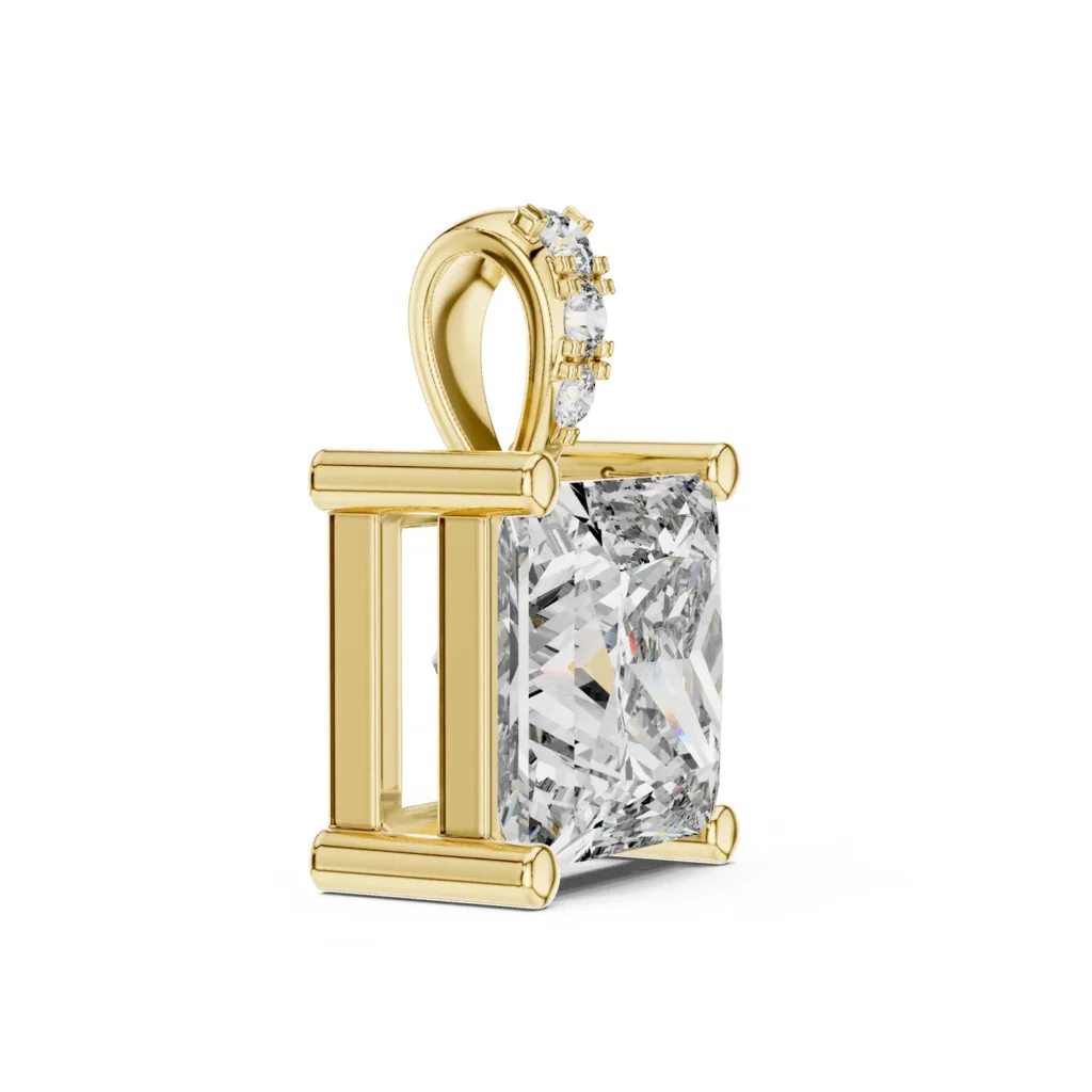 Princess Solitaire Pendant with Pavé Bail — photo 3